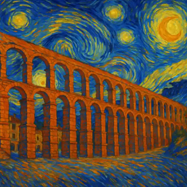 Aqueduct painted by Van Gogh