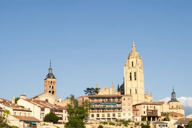 Panoramic view of historic buildings in Segovia